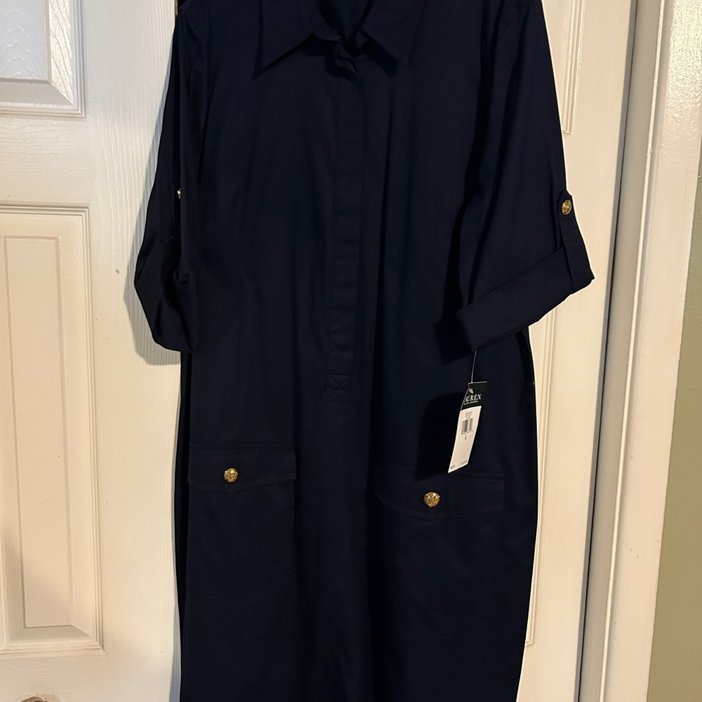 Navy Button-Up Shirt Dress Ralph Lauren